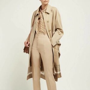 Burberry Runway Collection Pale Honey Scarf-Layer Trench Coat Size 6